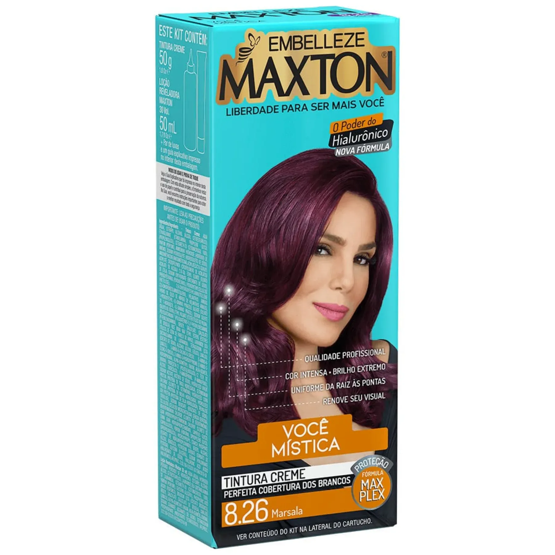 Coloração Kit Prático Maxton 8.26 Vermelho Marsala